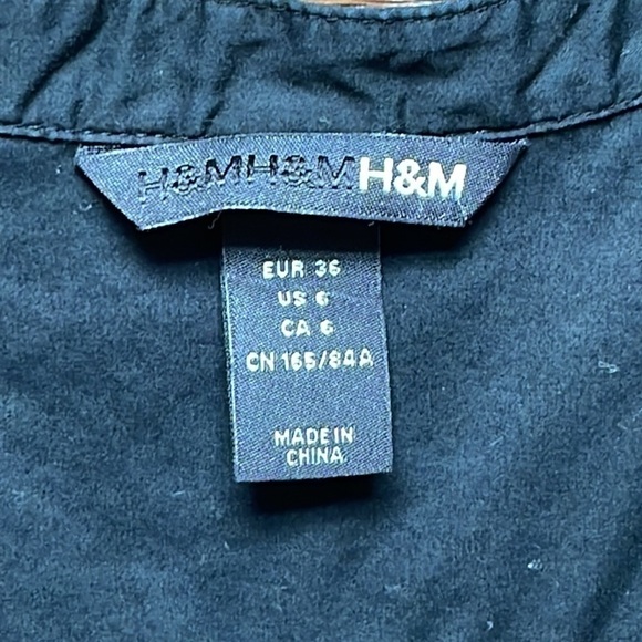 𝅺[h&m] Black Cotton Button up short dress - Picture 6 of 12
